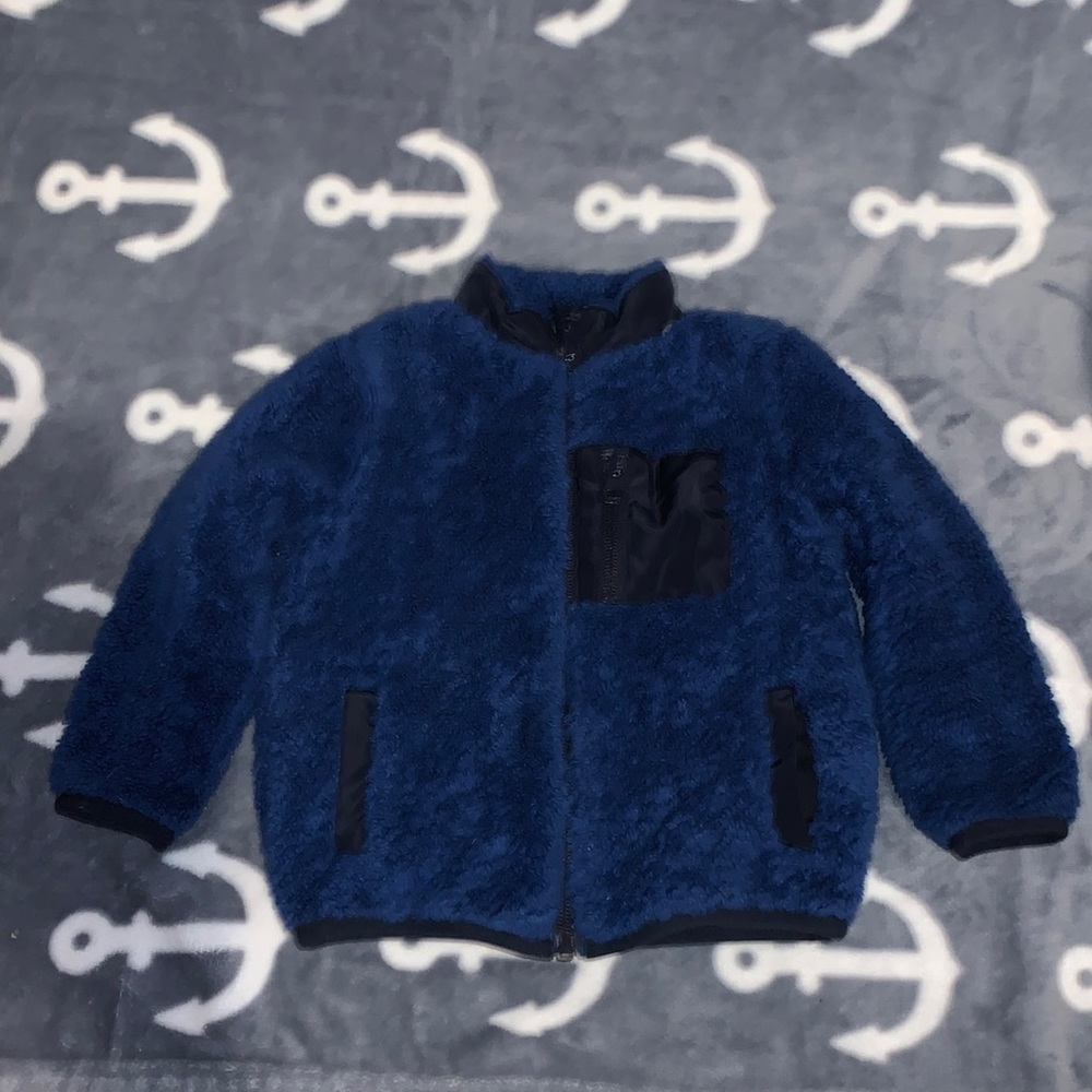 Dip navy blue fleece baby boys 12-18 months zip up fleece jacket